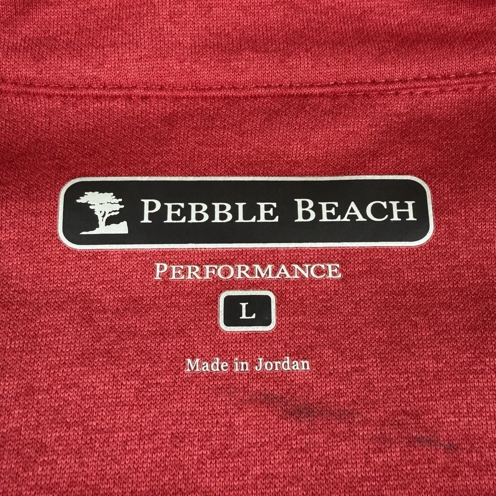 Pebble Beach Golf Red Men's Large 1/4 Zip Performance Pullover Long Sleeve - Picture 9 of 13